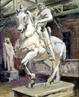 川辺外冶「騎馬像」昭和14年（1939）
